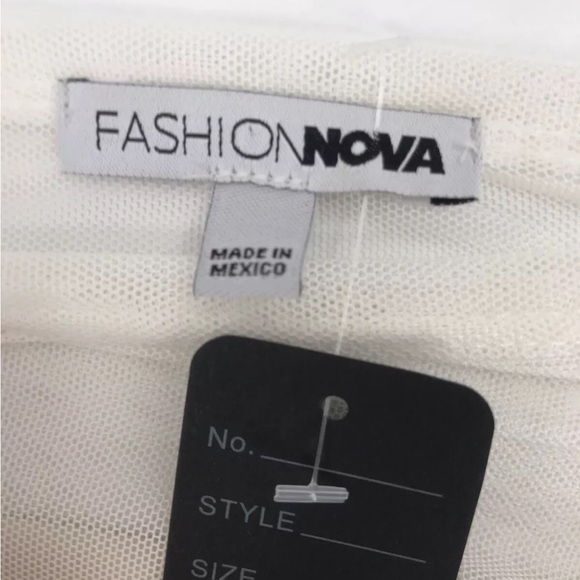 Fashion nova white shirt see through size M-L see-through shirt - Picture 7 of 8